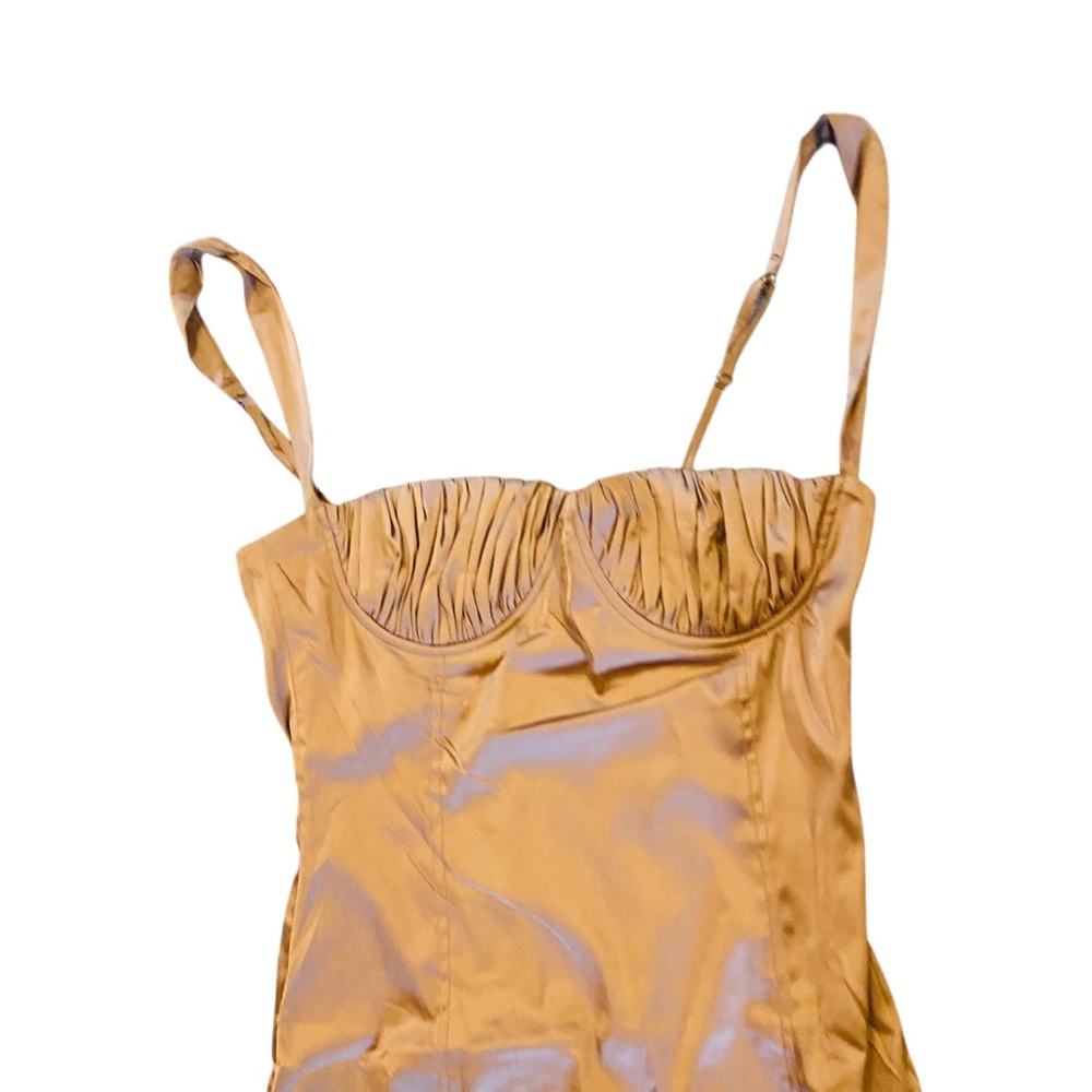 ⭐️ SALTY Tan Satin Corset Mini Dress - Picture 2 of 5